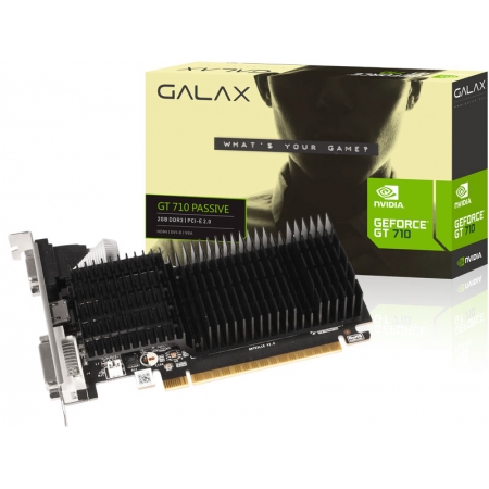 Geforce Galax GT Mainstream Nvidia 71GPF4HI00GX GT 710 2GB DDR3 64BIT 1000MHZ DVI HDMI VGA