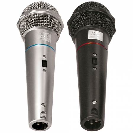 Microfone CSR-505 Duplo com Fio 1 Preto e 1 Prata