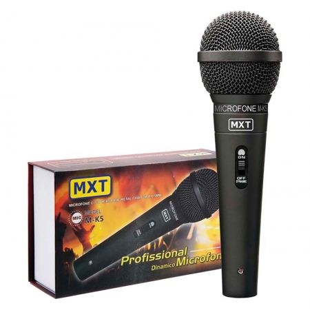 Microfone MXT M-K5 Preto Metal com Fio 3 Metros 541022