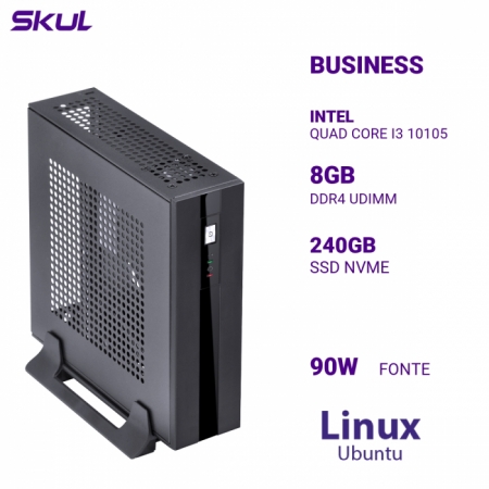 Mini Computador Business B300 Quad Core I3 10105 MEM 8GB DDR4 SSD 240GB NVME Fonte 90W Linux