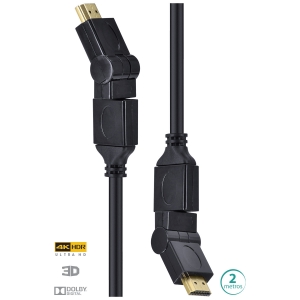 Cabo HDMI 2.0 4K ULTRA HD 3D Conexao ETHERNET Conectores 360O 2 Metros - 29254