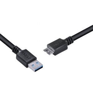 Cabo para HD Externo USB a 3.0 Macho para Micro USB B 3.0 (10 Pinos) Macho 28AWG Puro Cobre 1 Metro