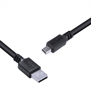 Cabo USB a 2.0 Macho para Mini USB B Macho 28AWG Puro Cobre 3 Metros - PUANM2-3