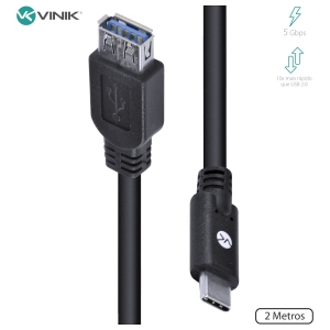 Cabo USB Tipo C para Extensor USB a Femea V3.2 GEN1 5GBPS 2 Metros - C32UAF-2
