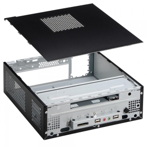 Gabinete K-MEX Mini ITX GI-9D89 B. Piano com Fonte PD-200 200W com Cabo com USB+HD Audio