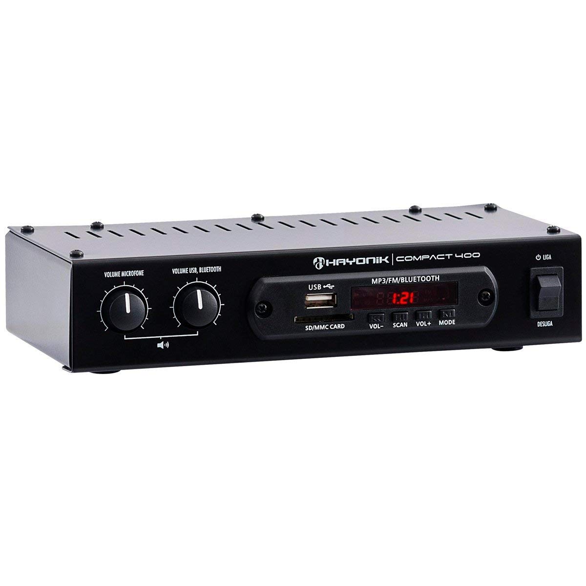 Amplificador 40W com Bluetooth Compact 400 Preto Hayonik
