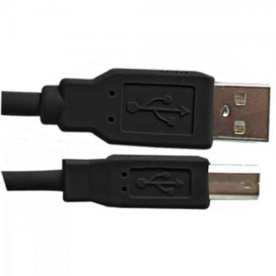 Cabo USB 2.0 a Macho + B Macho 3 Metros Preto PLUS Cable
