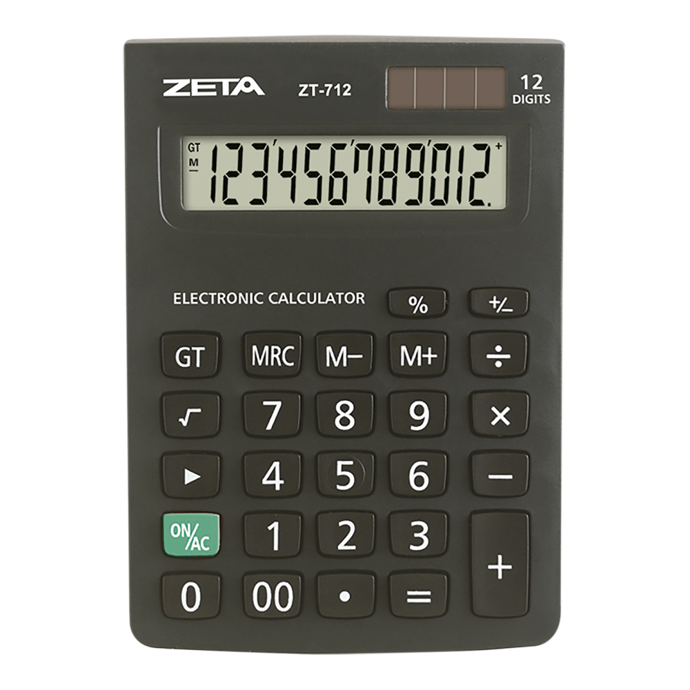 Calculadora de Mesa Zeta ZT712 12 Digitos Preto
