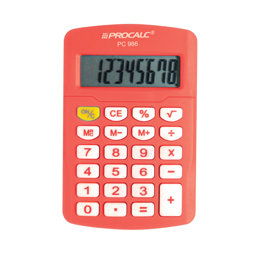Calculadora Pessoal Procalc PC986-O 8 Digitos Laranja