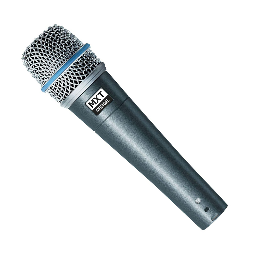 Microfone Dinamico PRO BTM-57A Metal - Profissional com Cabo 3 Metros O.D.5.0 MM