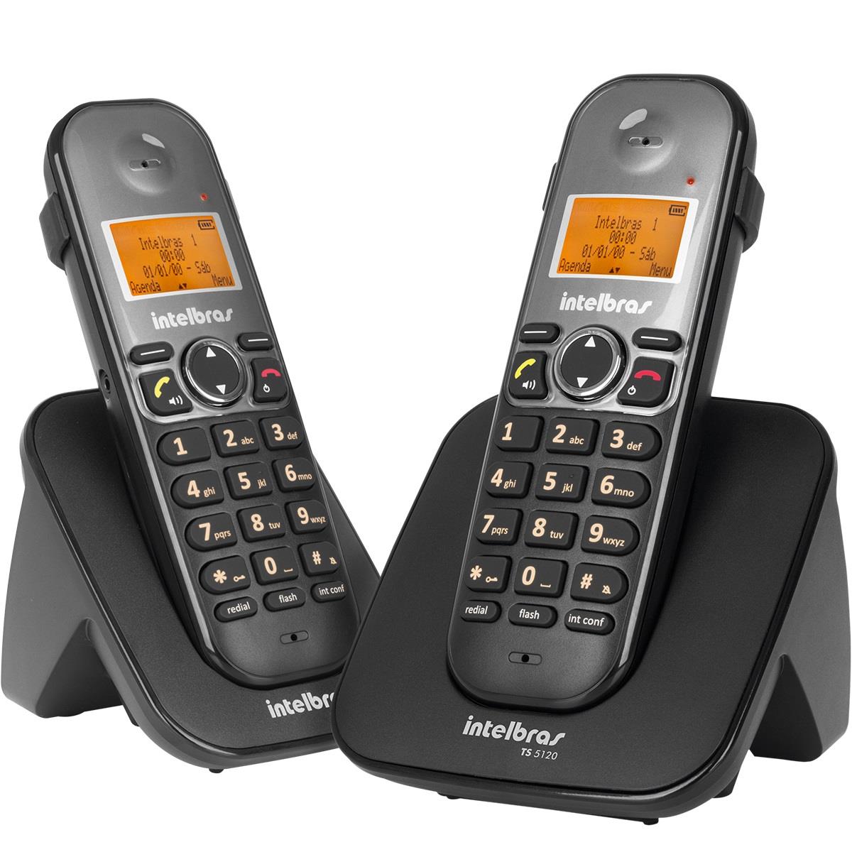 Telefone Intelbras sem Fio TS 5122 Base e Ramal - Preto - 4125122