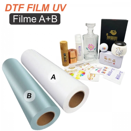 Filme Dtf UV A+B Adesivo Importado - 30 cm x 50 mt