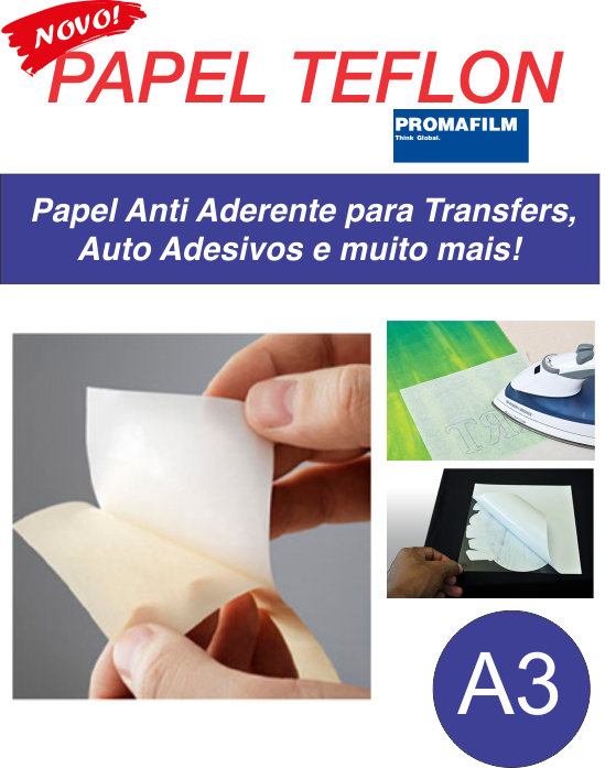 PAPEL TEFLON - Papel Release Anti Aderente - A3