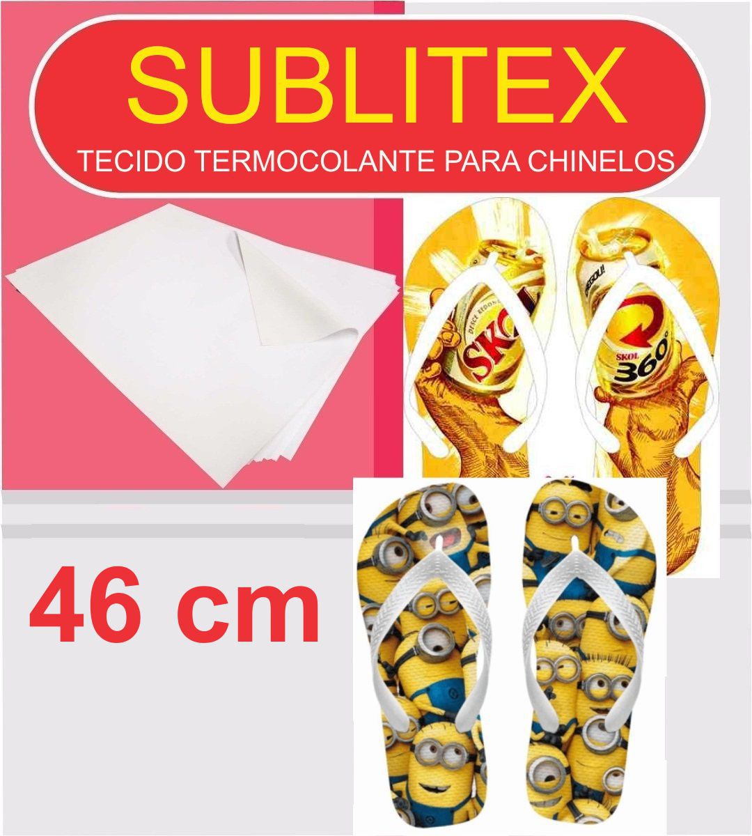 Sublitex Chinelos + Pelicula Premium - 46 Cm - 5 Mts Cada