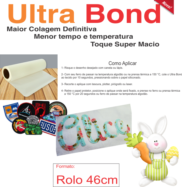 ULTRA Bond - Termocolante Forte Bordado e Patch - 46 cm