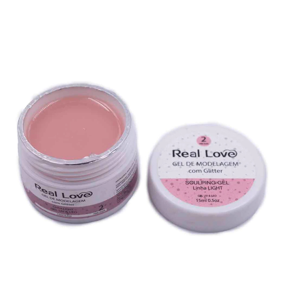 Gel de Modelagem com Glitter Real Love - Pink Nude #2