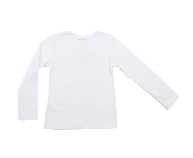 Camiseta Branca Manga Longa Infantil Brandili - Foto 1