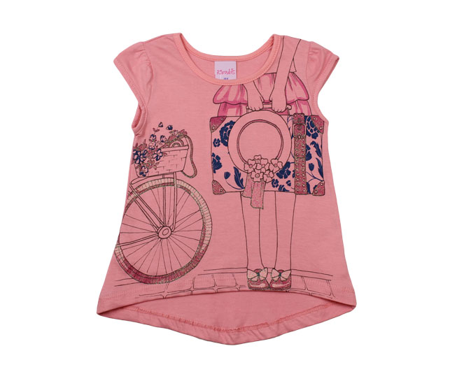 Camiseta Rosa Estampa Ilustrada Kamylus - Foto 0