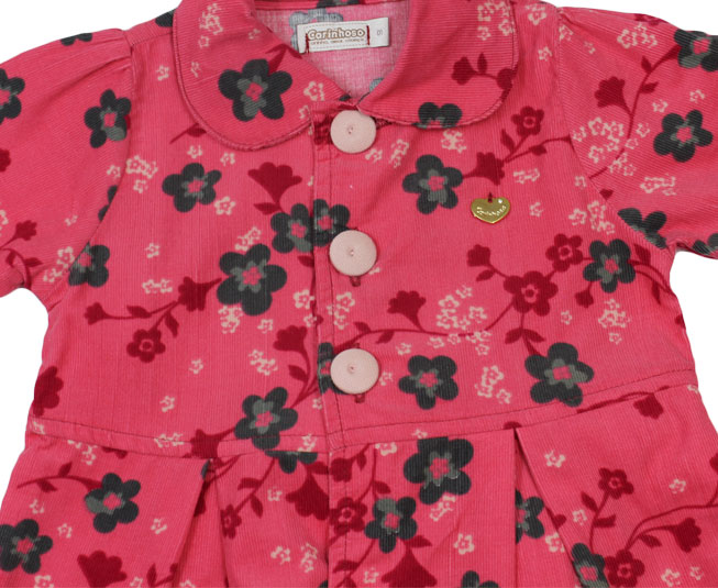 Conjunto de Inverno Camiseta Gola de Botões Floridos + Calça Carinhoso - Foto 1