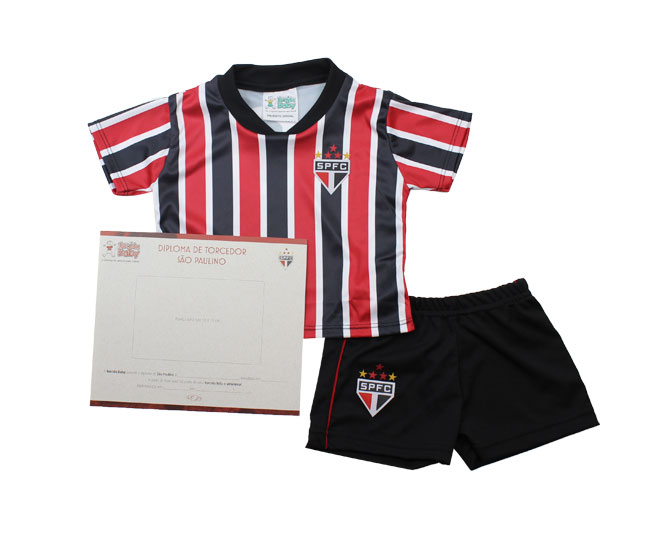 Conjunto Micro Dry Sublimado Camiseta + Short + Diploma Oficial São Paulo 