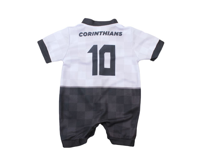 Macacão Bebê com Botões Oficial Corinthians Branco Torcida Baby  - Foto 2