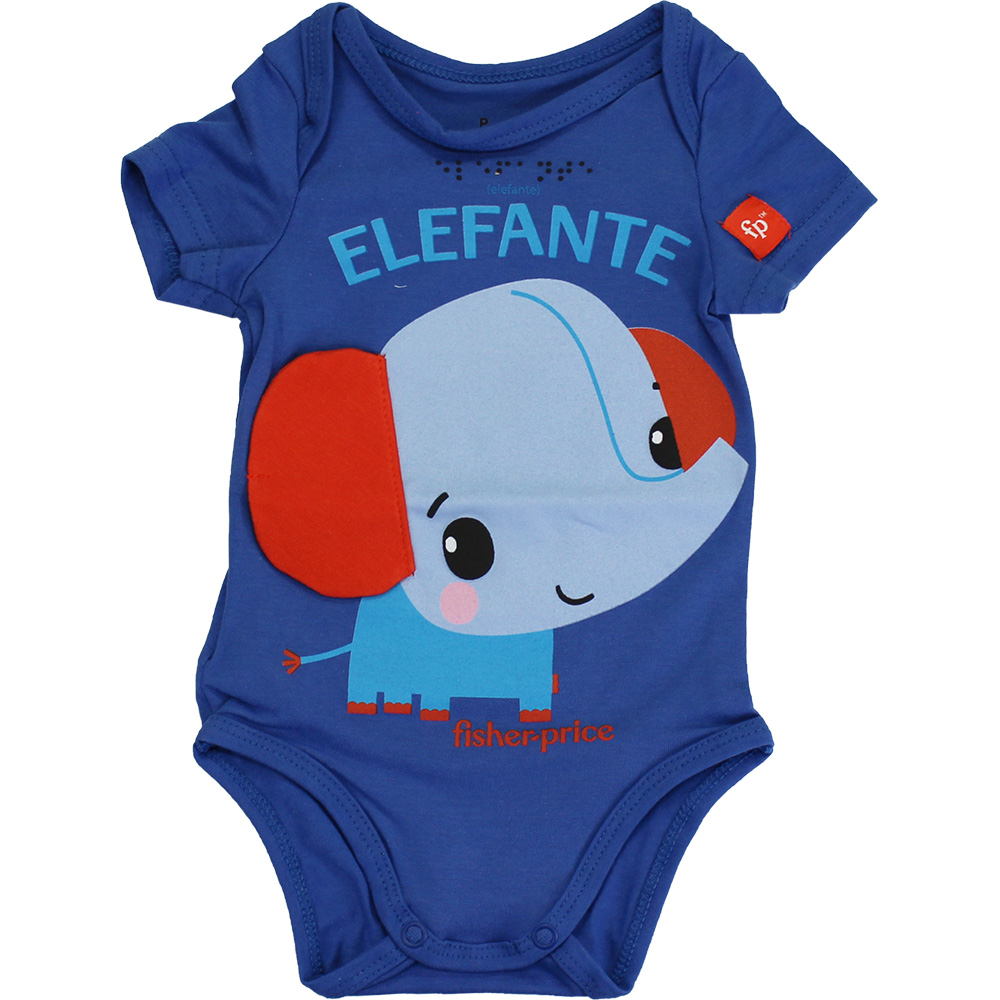 Body Bebê Menino Azul Elefantezinho