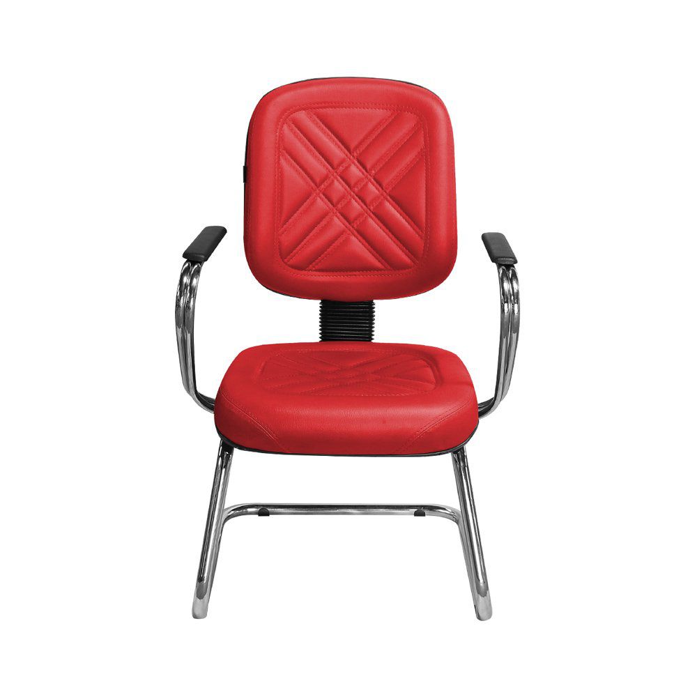 Cadeira para Escritório PD-03SCBC Couro Vermelho - Pethiflex