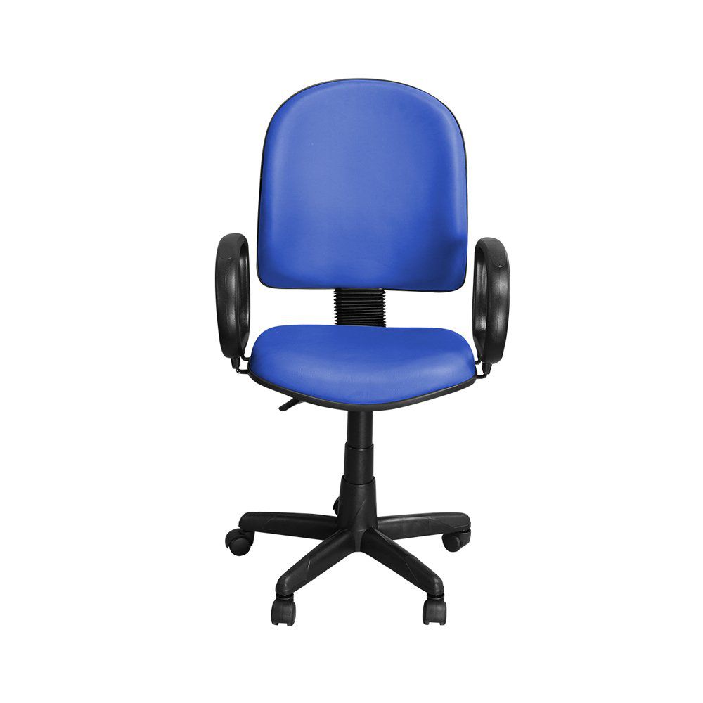 Cadeira para Escritório PE02 Giratória Couro Azul - Pethiflex