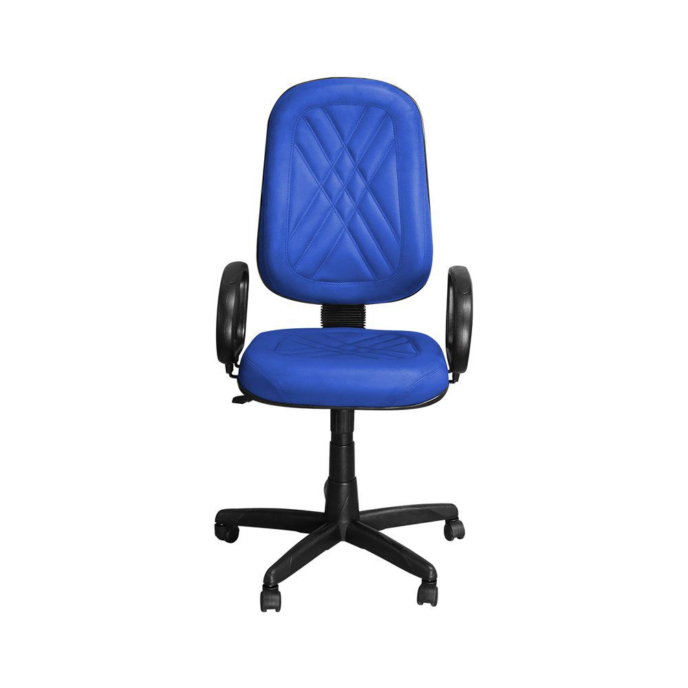 Cadeira para Escritório PP-02GPBP Giratória Couro Azul - Pethiflex 