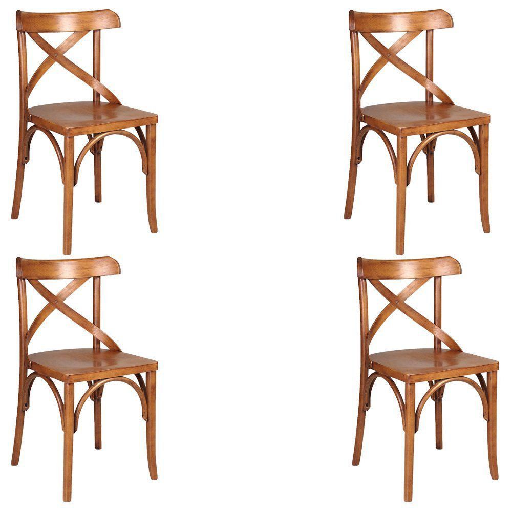 Kit 4 Cadeiras Decorativas Crift Carvalho Escovado - Gran Belo