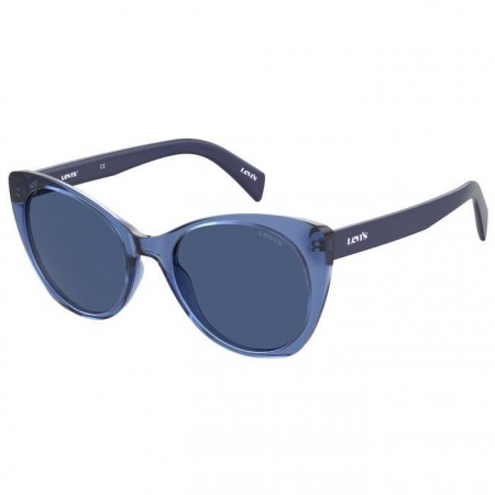 Óculos Solar Levis Lv1015/s Pjpku 55 Azul Translúcido Lente Azul