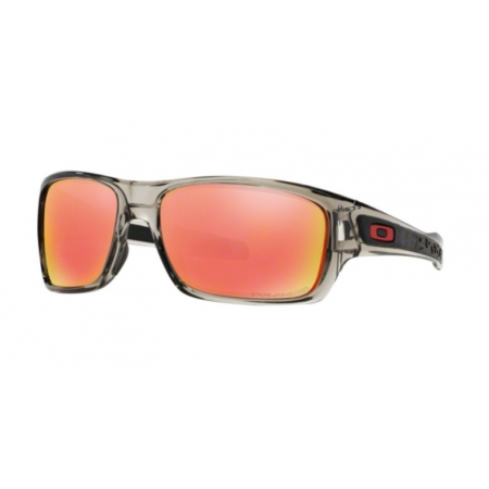Óculos Solar Oakley Turbine 9263 10 Cinza Translucido Lente Vermelha Espelhada Polarizada