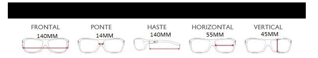 Armação Oculos Grau Mormaii Banks M6046D6055 - PRETO  COM HASTES EM AZUL