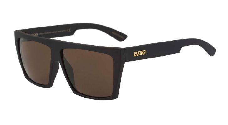 Oculos Sol Evoke Evk 15 NA01G Black Matte Gold Brown Total