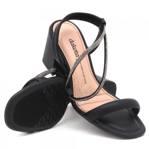 Sandália Dakota Salto Bloco Tiras Brilho Calce Fácil Feminino Y6181