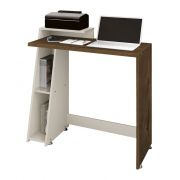 Mesa para Computador Office Zoom Nogal Rústico com Off White - Edn Móveis