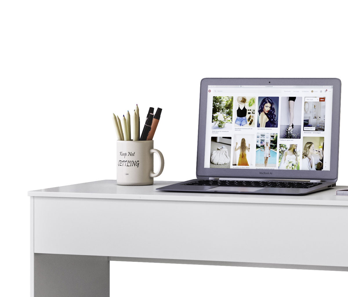 Escrivaninha Mesa para Computador Monalisa Branco - Móveis Fiorello