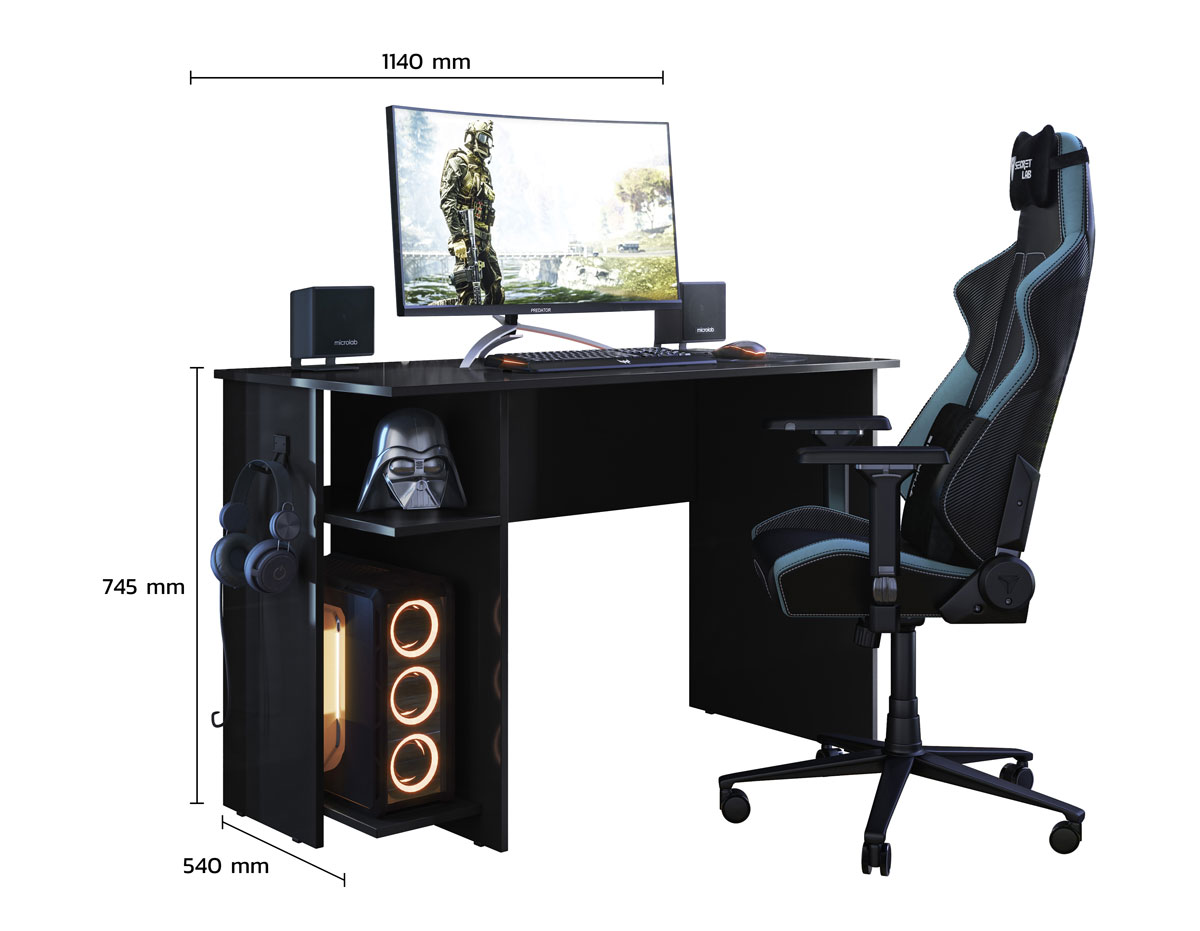 Mesa para Computador Gamer Preto - MoveisAqui