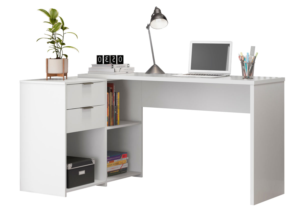 Mesa para Computador Office Zínia Branco - MoveisAqui