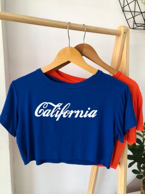 Camiseta Cropped Viscolycra - Califórnia