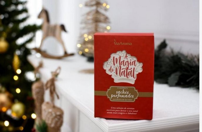 Kit Com 5 Sachês Perfumados Antimofo A Magia do Natal Via Aroma