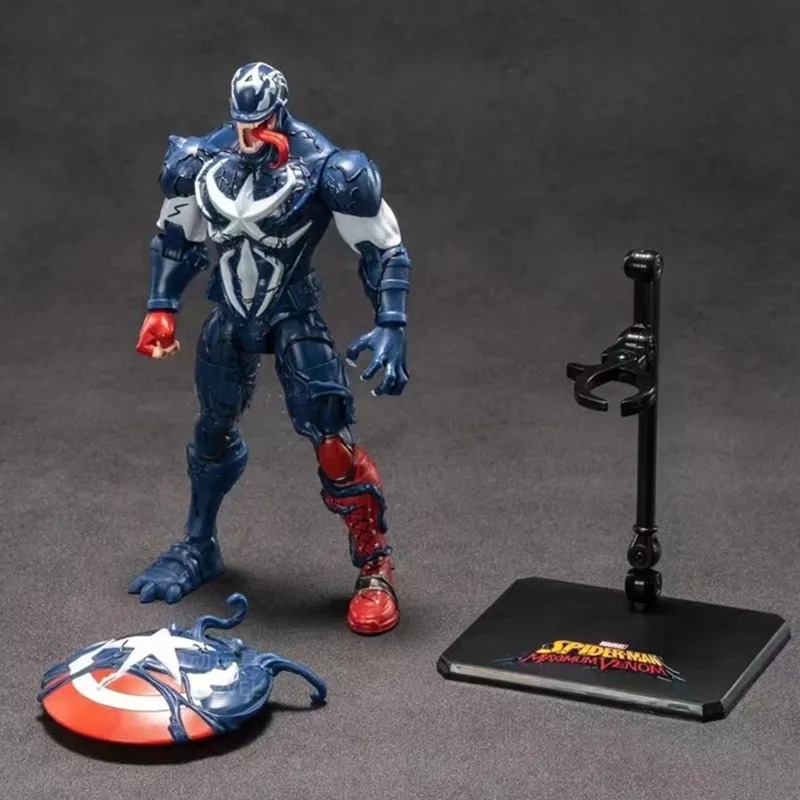 Action Figure Capitão America Venom Venomized Captain America: Spiderman Maximum Venom Marvel Escala 1/10 ZD Toys - MKP