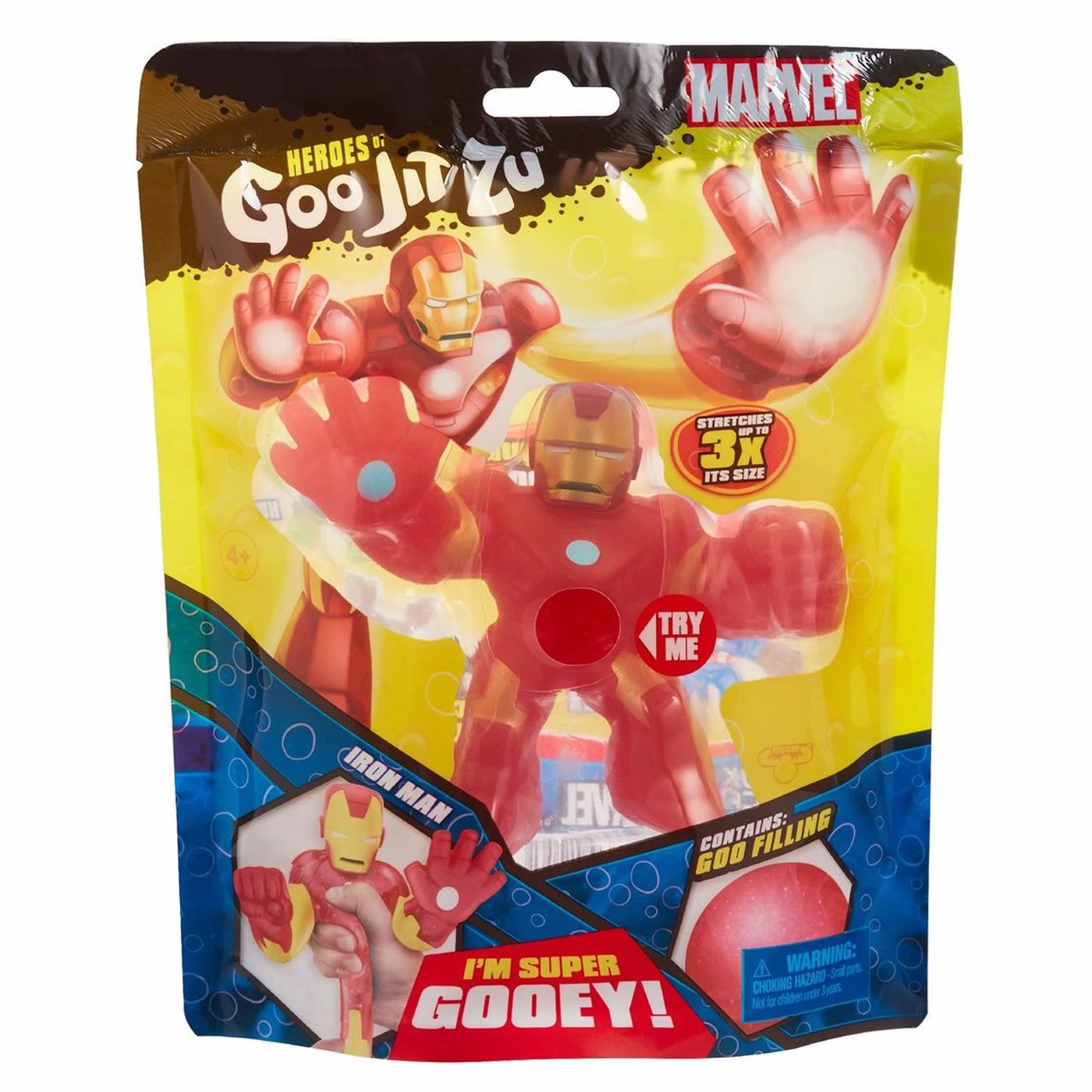 Action Figure Homem De Ferro (Iron Man): Heroes of Goo Jit Zu Marvel - Sunny