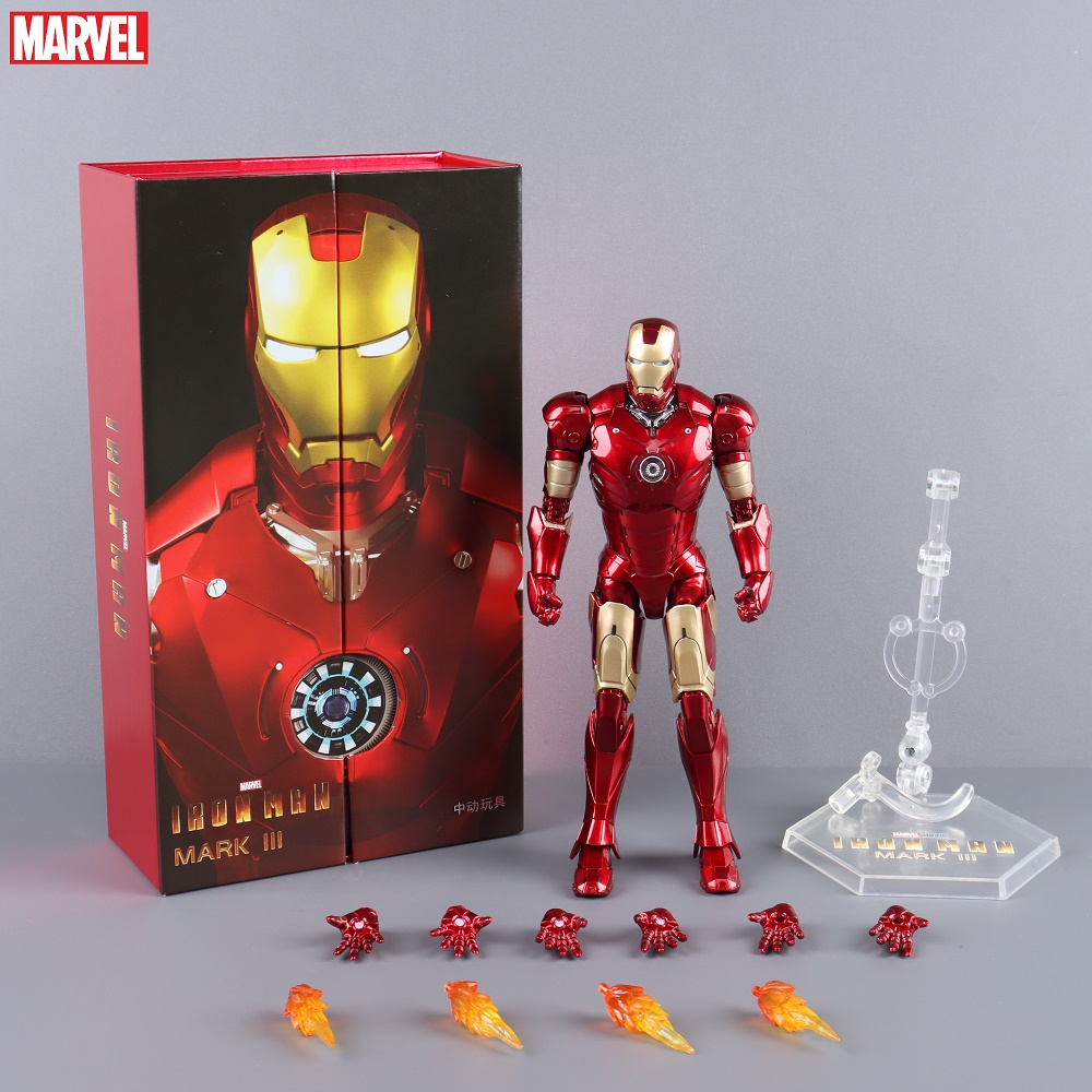 Action Figure Homem de Ferro Iron Man Mark 3 III: Vingadores Avengers Marvel Comics Escala 1/10 - Zhong Dong Toy