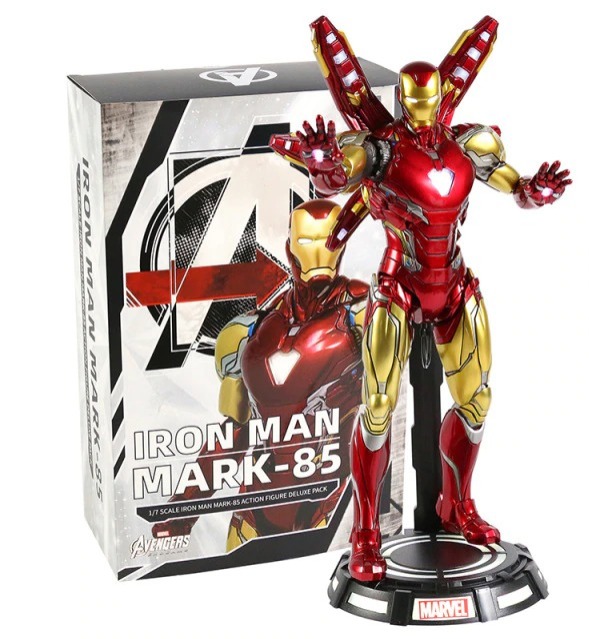 Action Figure Homem de Ferro Iron Man Mark 85: Vingadores Ultimato Avengers Endgame Marvel Com Led Escala 1/7