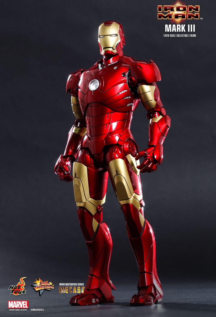 Action Figure Homem de Ferro Iron Man Mark III: Homem de Ferro Iron Man Marvel MMS256D07 Diecast Escala 1/6 - Hot Toys