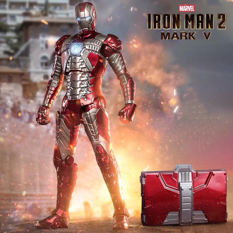 Action Figure Homem de Ferro Iron Man Mark V 5: Vingadores Avengers Escala 1/10 Marvel Disney - Zhong Dong Toys