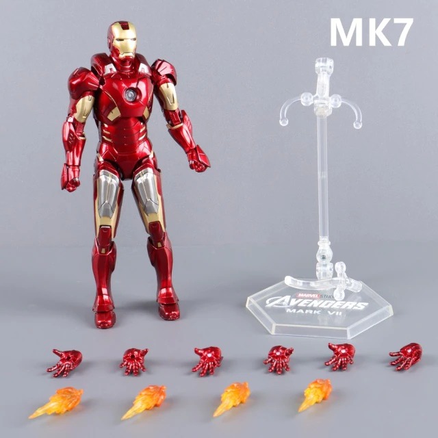 Action Figure Homem de Ferro Iron Man Mark 7 VII: Vingadores Avengers Marvel Comics  Escala 1/10 - ZD Toys