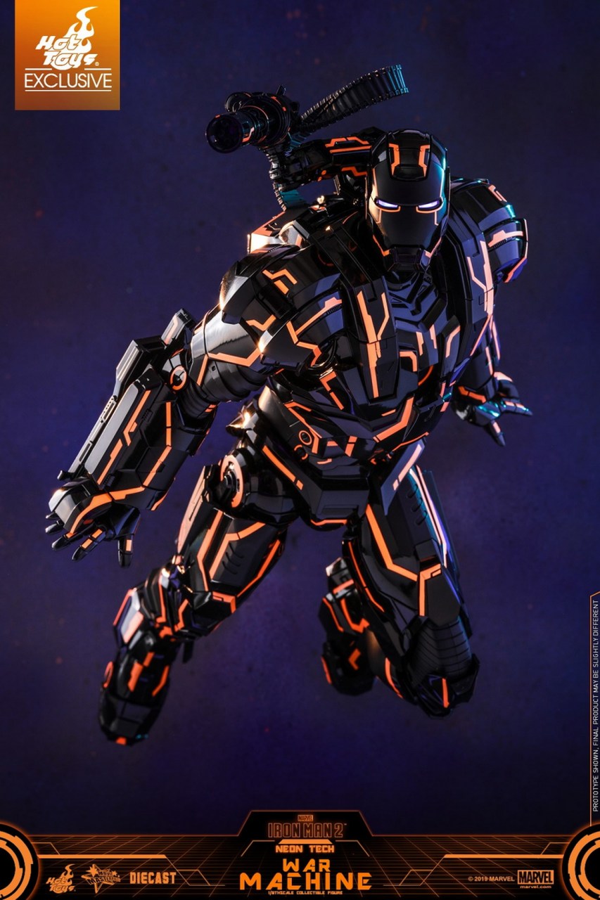 Action Figure Máquina de Combate War Machine Neon Tech: Homem de Ferro Iron Man 2 Marvel 2.0 Diecast: Hot Toys - MKP