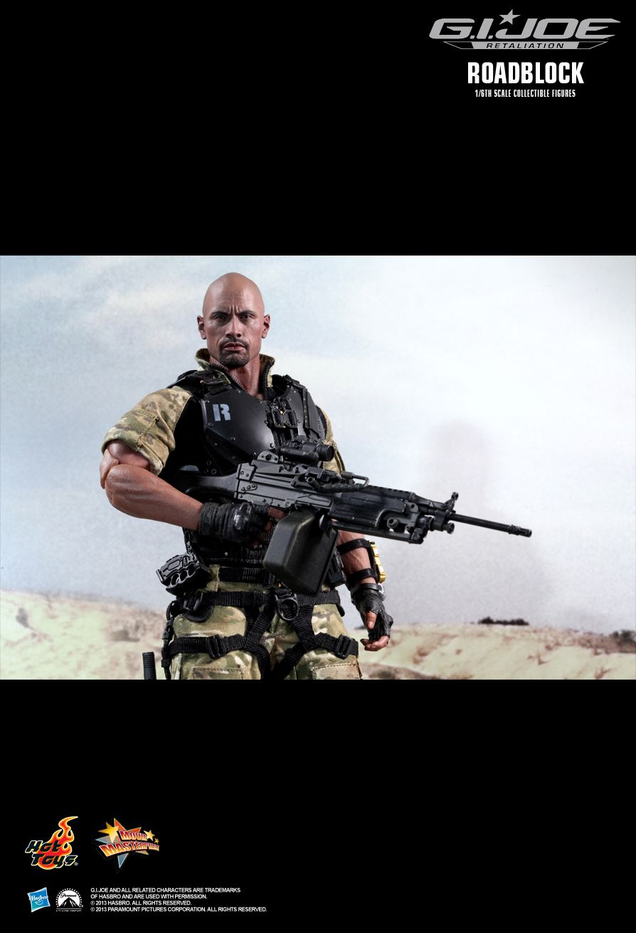 Action Figure Roadblock Dwayne Johnson (The Rock): G.I Joe Retaliation (MMS 199) - Hot Toys